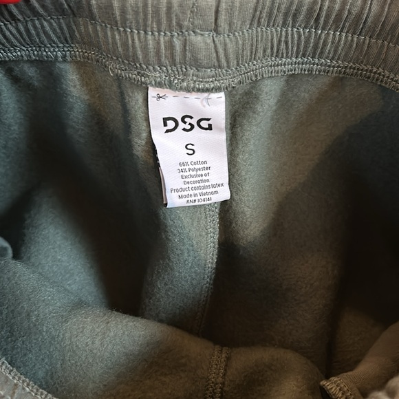 DSG cotton fleece men’s jogger pants in olive green! - Picture 5 of 6
